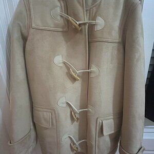 NWOT Chaps Faux Suede Soft Fur Lined Toggle Button